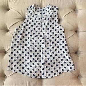 41 Hawthorn White Navy Polkadot Top